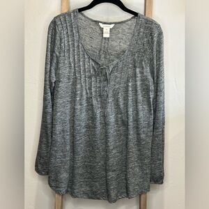 Sundance Linen Pleated Tie Front Top Blouse Medium